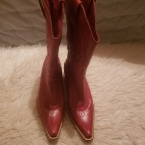 High Noon Red Burgundy leather Cowboy boots size 7